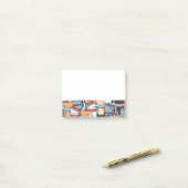 冬のスカーフと帽子の柄の猫 ポストイット (デスク上)