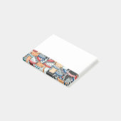 冬のスカーフと帽子の柄の猫 ポストイット (アングル)