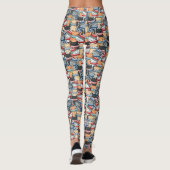 冬のスカーフと帽子の柄の猫 レギンス (裏面)