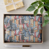 冬のスカーフと帽子の柄の猫 薄葉紙 (ギフト)