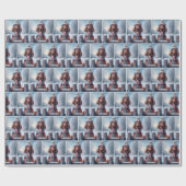 冬のスカーフと帽子を持つアイリッシュセッター ラッピングペーパー (フラット)