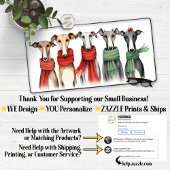 冬のスカーフのかわいいグレイハウンド デスクマット