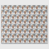 冬のスカーフを巻いたクリスマスジンジャー猫 ラッピングペーパー (フラット)