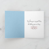 冬のスカーフを巻いたクリスマス子猫 カード (内部)