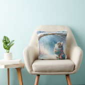 冬のスカーフを巻いた子猫 クッション (椅子)