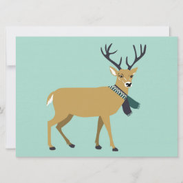 冬のスカーフを巻くトナカイ（クリスマス動物） カード