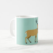 冬のスカーフを巻くトナカイ(クリスマス動物) コーヒーマグカップ (正面左)