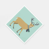 冬のスカーフを巻くトナカイ（クリスマス動物） スタンダードランチョンナプキン (角)