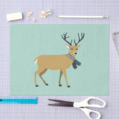 冬のスカーフを巻くトナカイ（クリスマス動物） 薄葉紙 (クラフト)