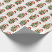 冬のスカーフ付きクリスマスチャウチョウ ラッピングペーパー (角)