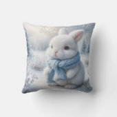 冬のスカーフ付きホワイトバニー クッション (裏面)