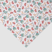 冬のスカーフ及び手袋パターン 薄葉紙 (詳細)