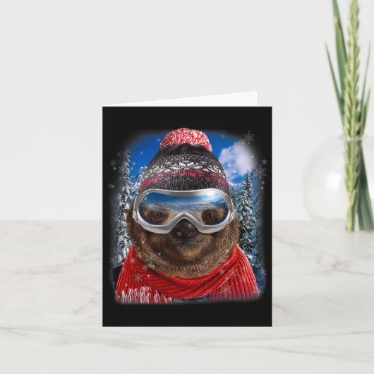 冬のスキーでジャイアントスロース カード (正面)