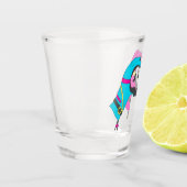 冬のスキーグローブハンドインハート形状イニシャル ショットグラス (左)