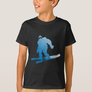 冬のスキーサスカッチスキー暗号動物学 Tシャツ
