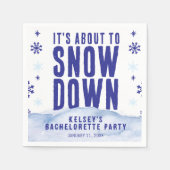 冬のスキースノーフレークバチェロレッテ スタンダードカクテルナプキン (正面)