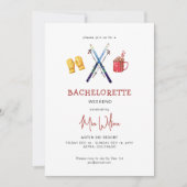 冬のスキーバチェロレッテ週末のパーティー日程 招待状 (正面)