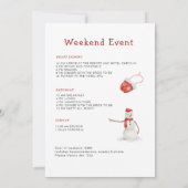 冬のスキーバチェロレッテ週末のパーティー日程 招待状 (裏面)