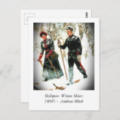 冬のスキーヤー ポストカード (正面/裏面)