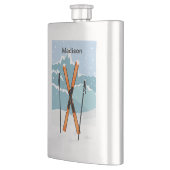 冬のスキー名前をカスタムするのフラスコ フラスク (左)