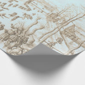 冬のスケータヴィンテージクリスマスラッピング紙 ラッピングペーパー (角)