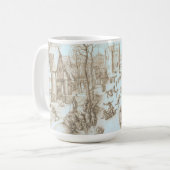 冬のスケーター(1584)ヴィンテージアートクリスマスマグカップ コーヒーマグカップ (正面左)