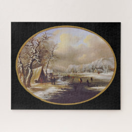 冬のスケートで滑るインニュージャージー ジグソーパズル