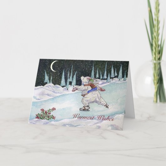 冬のスケートの休日カード シーズンカード (正面)