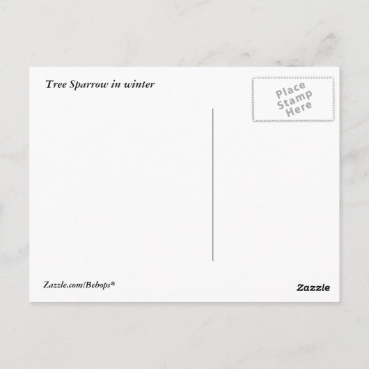 冬のスズメ ポストカード (裏面)