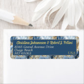 冬のスタイルエレガントブルーのフォク離れゴールデンのカスタム ラベル (インサイチュ)