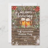 冬のスタッフパーティー休暇が醸造されている 招待状 (正面)