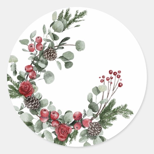 冬のステッカー ラウンドシール (正面)