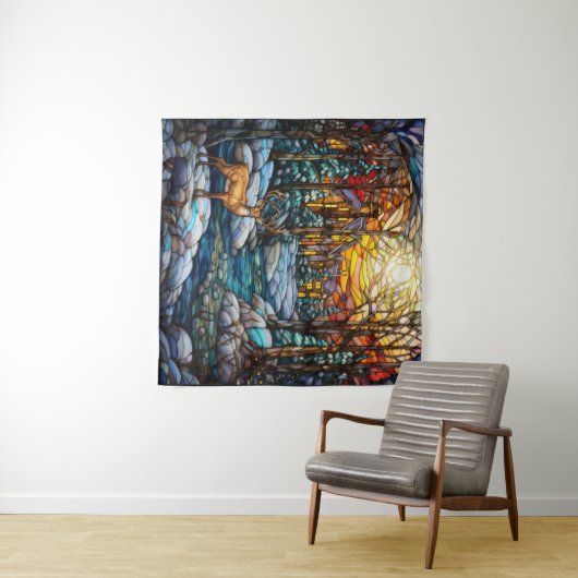 冬のステンドグラスのタペストリー タペストリー (インサイチュ(横))