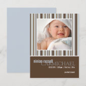 冬のストライプベビー・ブラウン 案内ポストカード (正面/裏面)