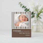 冬のストライプベビー・ブラウン 案内ポストカード (スタンド正面)