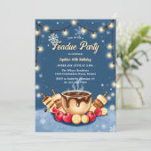 冬のストロベリーチョコレートフォンデュ誕生日パーティー 招待状 (スタンド正面)