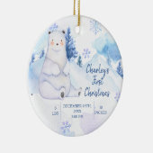 冬のスノークマの動物初めてのクリスマス セラミックオーナメント (右)