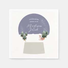 冬のスノーグローブベビーシャワー スタンダードカクテルナプキン