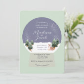 冬のスノーグローブベビーシャワー 招待状 (スタンド正面)