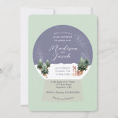 冬のスノーグローブベビーシャワー 招待状 (正面)