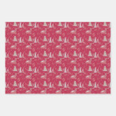 冬のスノーシューフラットラップ(3枚) ラッピングペーパーシート (正面3)