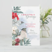 冬のスノーバード移動ホリデーカード 招待状 (スタンド正面)