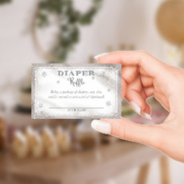 冬のスノーフレークおむつラッフルカード エンクロージャーカード