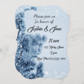 冬のスノーフレークが運命の運命をパーソナライズ 招待状 (正面/裏面)