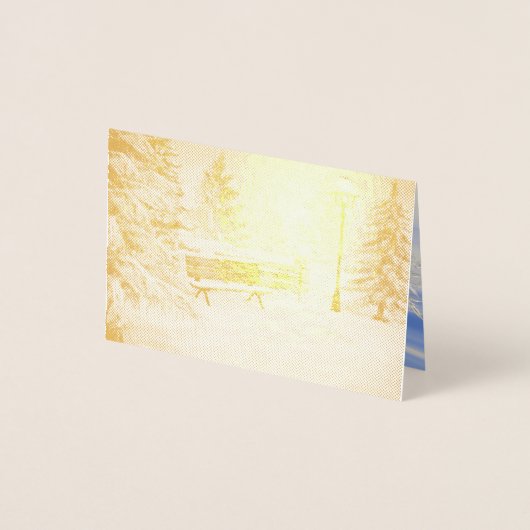 冬のスノーフレークが運命の運命をパーソナライズ 箔カード (正面)