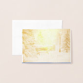 冬のスノーフレークが運命の運命をパーソナライズ 箔カード (封筒付き正面)