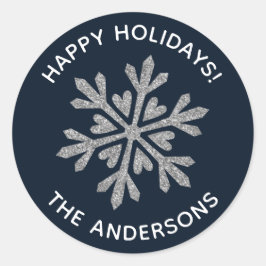 冬のスノーフレークのシール ラウンドシール
