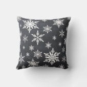 冬のスノーフレークの黒板アート枕 クッション (裏面)