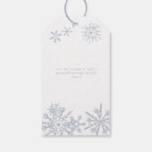 冬のスノーフレークほこりっぽいブルーシャワーありがとう ギフトタグ (裏面)