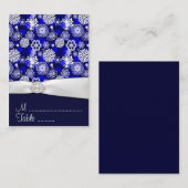 冬のスノーフレークウェディングレセプション座席表 プレイスカード (正面/裏面)